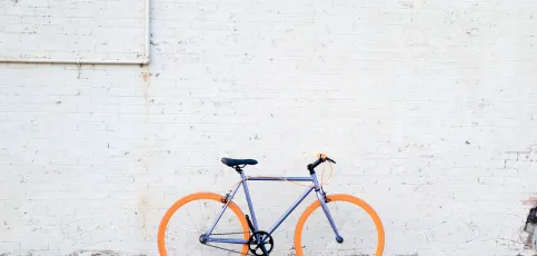Bike leaning on the wall
