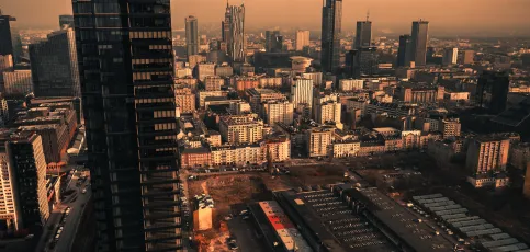 City with clouds