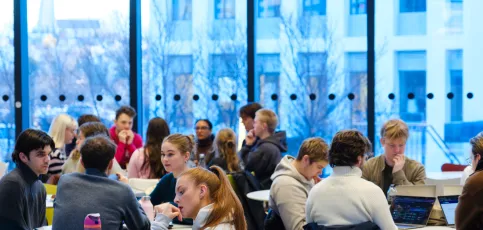 Students, people at the University Centre, University of Iceland