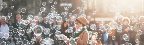 Woman with soap bubbles