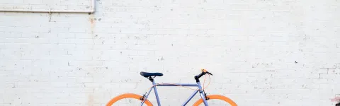 Bike leaning on the wall