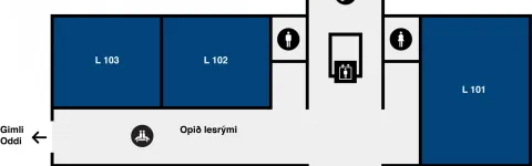 Lögberg, floor plan, 1st floor