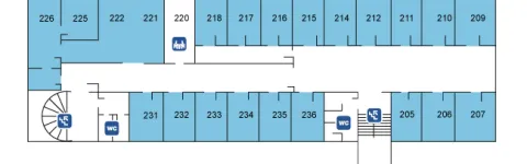 Raunvísindastofnun, Science institute, floor plan, 2nd floor