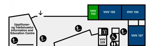 Veröld - House of Vigdís, floor plan, 1st floor