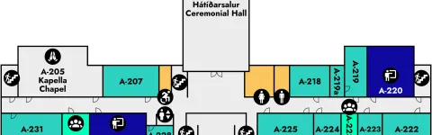 Aðalbygging, Main Building, Floor plan, 2nd floor