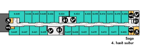 Saga, floor plan, 4th floor south
