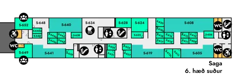 Saga, floor plan, 6th floor south