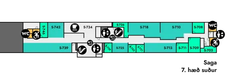 Saga, floor plan, 7th floor south