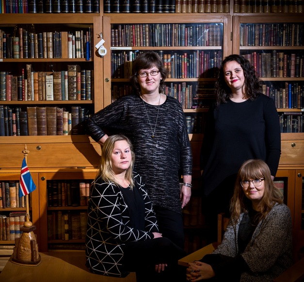 Ólöf Magnúsdóttir, MA from the University of Iceland's Faculty of History and Philosophy, and Svanhvít Tryggvadóttir, Sólrún Ingvadóttir, and Kristín Mjöll Jakobsdóttir, MA students at the same faculty.
