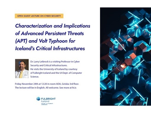 Open lecture on Cyber Security for Iceland’s Critical Infrastructures