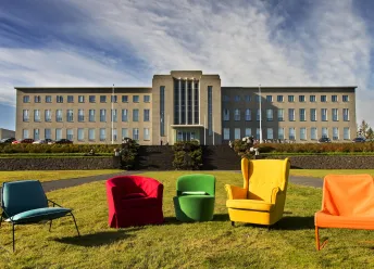 Chairs in front of University of Iceland