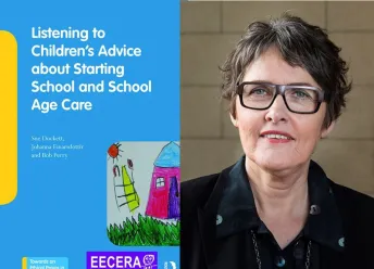 Jóhanna Einarsdóttir and a book cover: Listening to Children’s Advice about Starting School and School Age Care