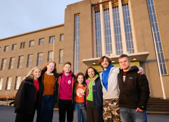 A group of students at the University of Iceland.