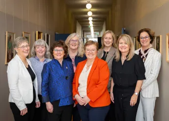 Professor Connie W. Delaney with the Rector of UI and representatives from the Faculty of Nursing and Midwifery