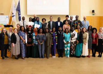 Students of the GRÓ Gender Equality Studies and Training Programme at their graduation along with the Rector of UI, and Dr Irma Erlingsdóttir.