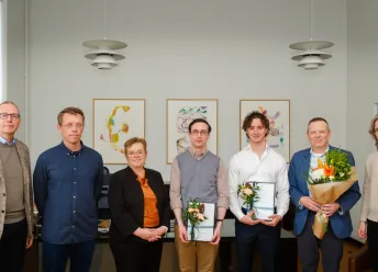 Grant recipients with the Rector, the board of the fund and one of its founders.