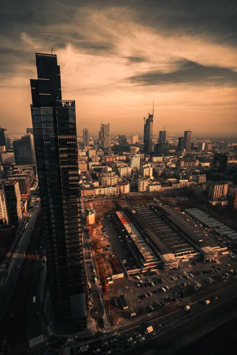 City with clouds