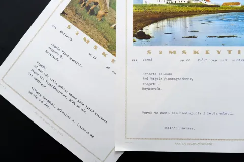 Telegrams to Vigdís Finnbogadóttir