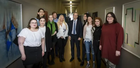 Part of the group studying abroad this summer (2019) with the University Rector. Photo/Kristinn Ingvarsson.