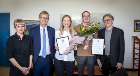 Steinunn Gestsdóttir, Jón Atli Benediktsson, Rector, Guðrún Höskuldsdóttir, Eyvindur Árni Sigurðarson, and Pétur Ástvaldsson