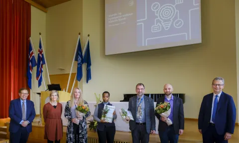 Winniers of the First prize of University of Iceland Science and Innovation Award, in the category of Health and the overall competition.