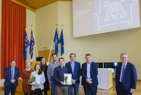 Winners of the First prize of University of Iceland Science and Innovation Award, in the category of Technology and Progress.