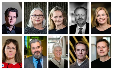 New heads of faculties 2020 Stefán Hrafn Jónsson, Jónína Einarsdóttir, Ása Ólafsdóttir, Gylfi Magnússon, Urður Njarðvík, Sólveig Anna Bóasdóttir, Ársæll Már Arnarson, Kristín Jónsdóttir, Freysteinn Sigmundsson, Einar Örn Sveinbjörnsson