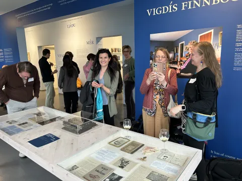 Participants visited the exhibition about former president Vigdís Finnbogadóttir at Loftskeytastöðin.