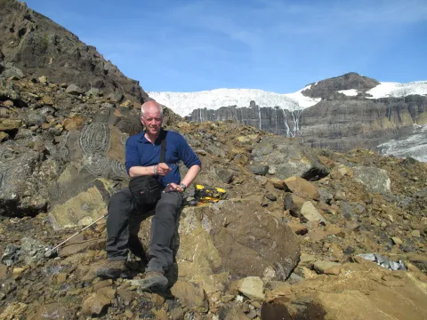 Þorsteinn Sæmundsson at Morsárjökull.