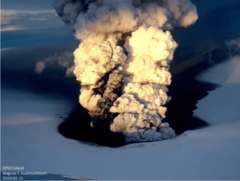 An eruption in Grímsvötn volcano.
