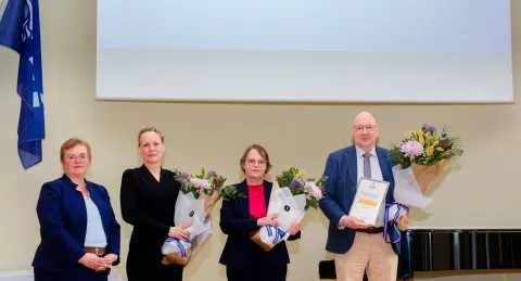 Representatives of the environment and natural resources receive the award.