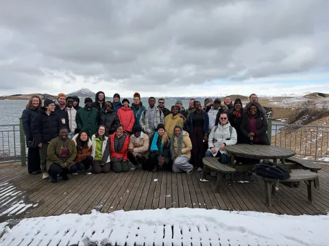 Students during the visit in Þingeyjarsveit.