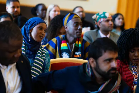 Students at the GRÓ GEST graduation ceremony.