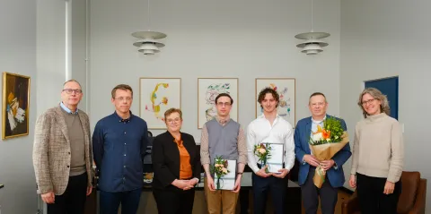 Grant recipients with the Rector, the board of the fund and one of its founders.