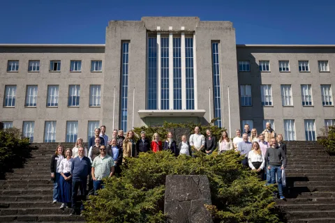 The NUAS group infront of UI's Main Building