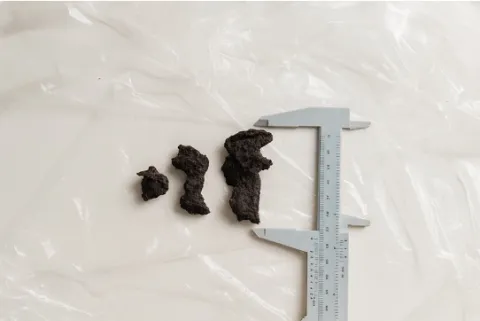 Measuring nails from a Viking Age burial.