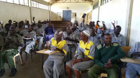 Learning system in a suitcase used in prisons in Kenya