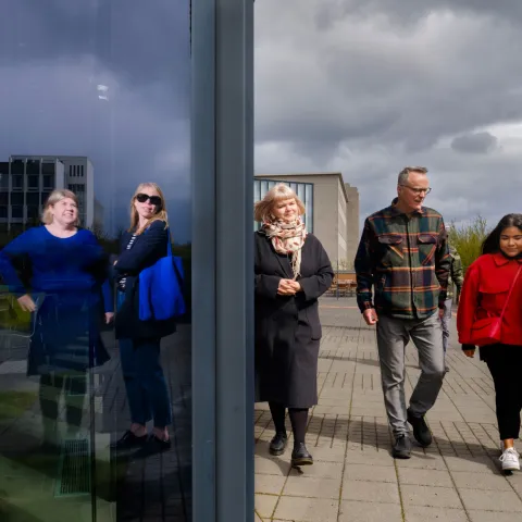 People walking outside of the University Centre.