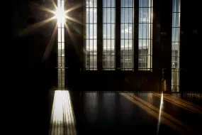 Front windows in University of Iceland main building