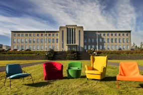 Chairs in front of University of Iceland