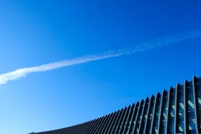 Askja, University of Iceland, with clear blue sky
