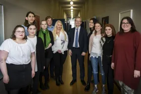 Part of the group studying abroad this summer (2019) with the University Rector. Photo/Kristinn Ingvarsson.