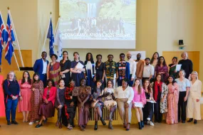 Graduates along with their teachers and the representatives from the University of Iceland and GRÓ Centre