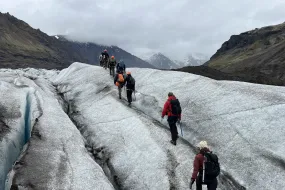 people on a glacier