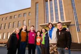 A group of students at the University of Iceland.