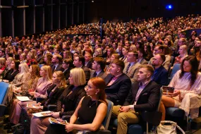 Candidates at a graduation ceremony.