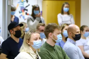People with face masks during covid-19 pandemic
