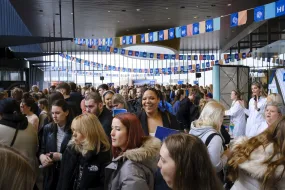 People on University centre on the University day