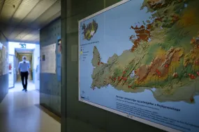 Map of Reykjanes peninsula on a wall