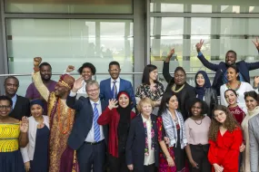 Students in the UNU-GEST programme along with Jón Atli Benediktsson and Vigdís Finnbogadóttir
